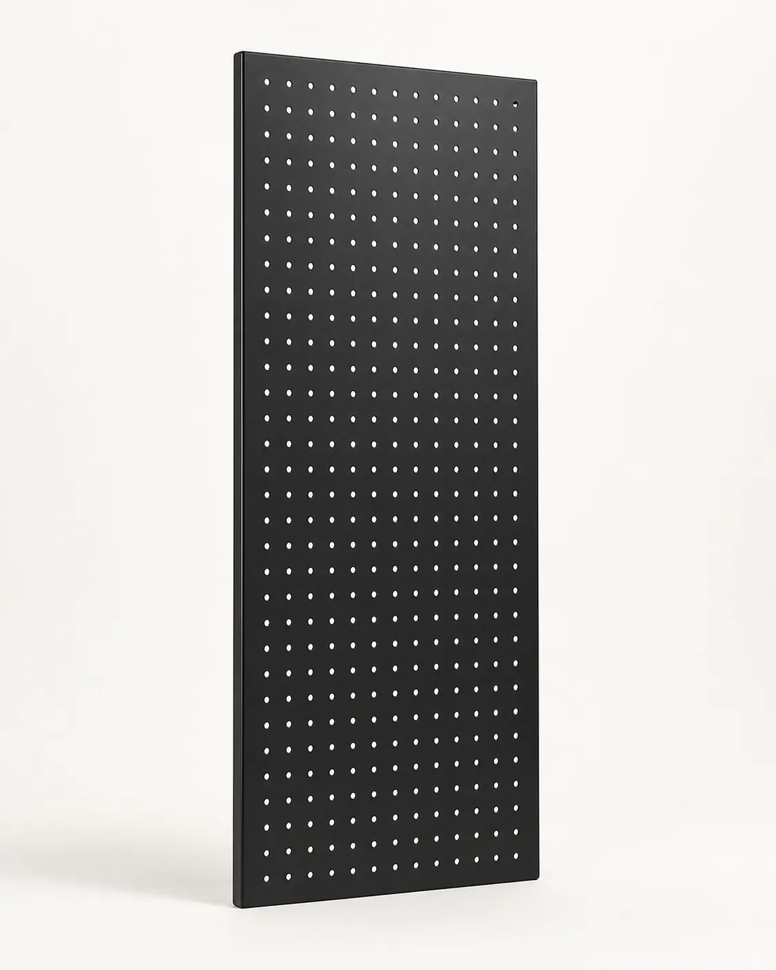 Empty black round-hole pegboard panel