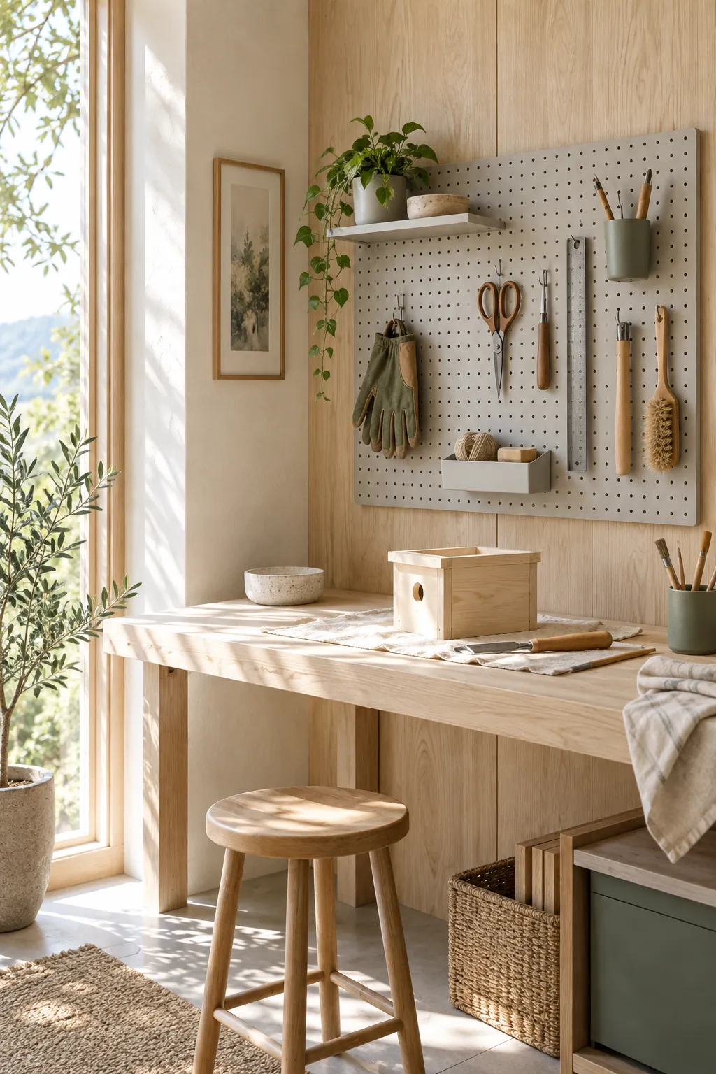 Light-filled workshop organization